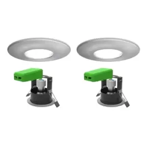 Image of 4lite WiZ Chrome Smart Downlight with IP20 GU10 WiFi & Bluetooth -Twin Pack