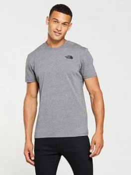Image of The North Face Short Sleeve Red Box T Shirt Medium Grey Heather Size S Men