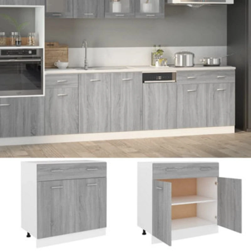 Image of VIDAXL Drawer Bottom Cabinet Lyon Grey Sonoma 80x46x81.5cm Engineered Wood vidaXL 8720286977194