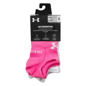 Image of Under Armour Armour Youth Essential No Show 6pk Socks - Pink