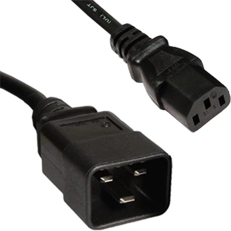 Image of Cablenet 2m IEC C20 - IEC C13 Black PVC 1.5mm Power Leads