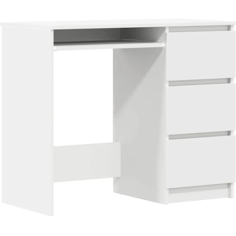 Image of vidaXL Desk White Engineered Wood Computer Desk Workstation Working Table