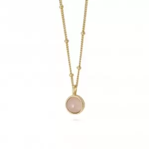 Image of Rose Quartz Healing Stone 18ct Gold Plate Necklace HN1005_GP