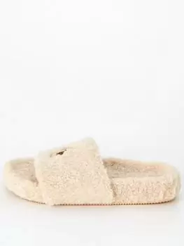 Image of Polo Ralph Lauren Elenore Teddy Slide - White, Size 41, Women