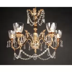 Image of Impex Livorno Halogen Strass 5 Arm Chandelier