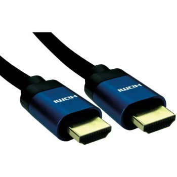 Image of 16-1766 5m 8K HDMI 26AWG Blue Hood Black Braided Cable - Truconnect