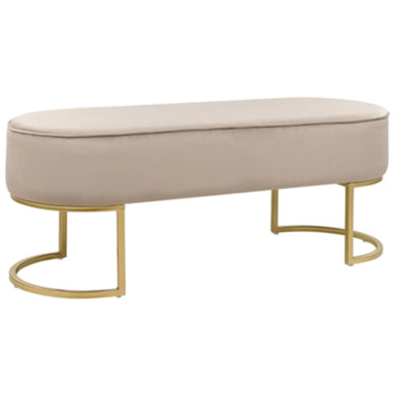 Image of Beliani Bench Milry Velvet Beige