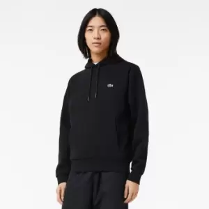 Image of Mens Lacoste Organic Cotton Hooded Sweatshirt Size 7 - XXL Black