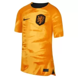 Image of Nike Netherlands Home Shirt 2022 2023 Juniors - Orange