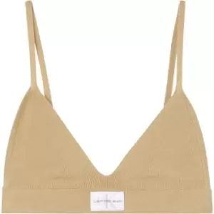 Image of Calvin Klein Jeans Badge Knitted Bralette - Beige