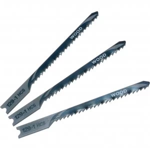 Image of Black and Decker X23003 Piranha Wood HCS Curved U Shank Jigsaw Blades Pack of 3