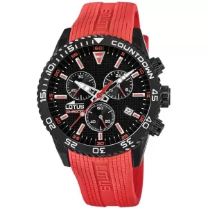 Image of Lotus Black and Red Chronograph Watch - L18672/1
