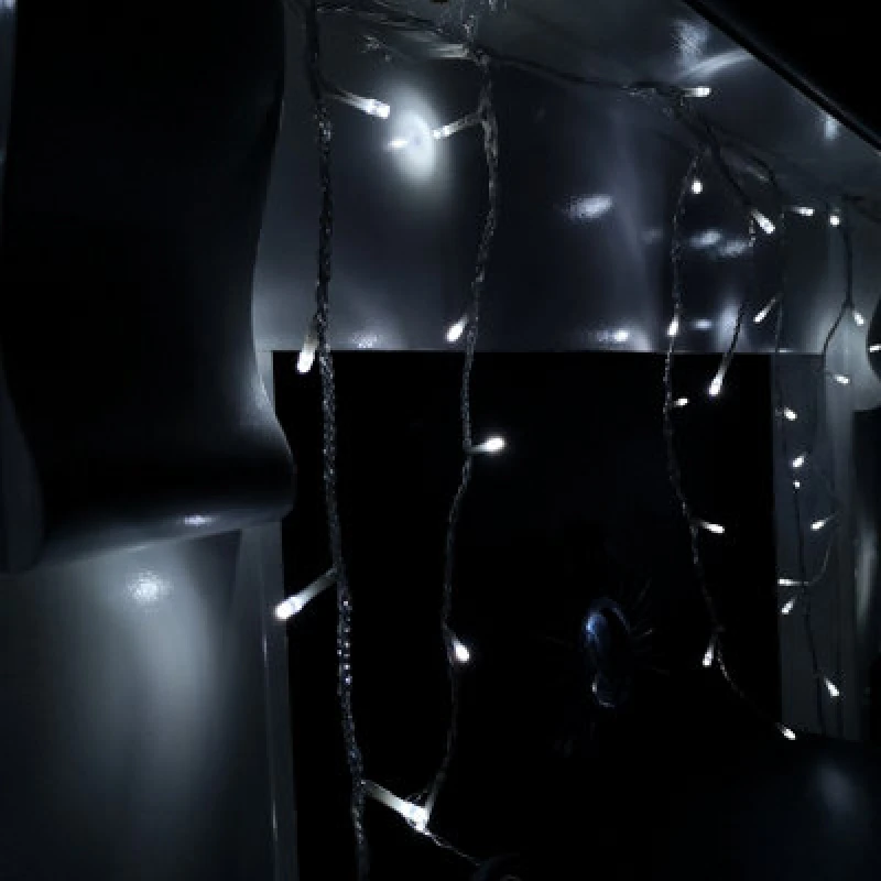 Image of SAMUEL ALEXANDER 480 LED 11.8m Snowing Iciclebrights Indoor Outdoor Multifunction Christmas Icicle Lights on Clear Cable with Timer in Cool White LV16