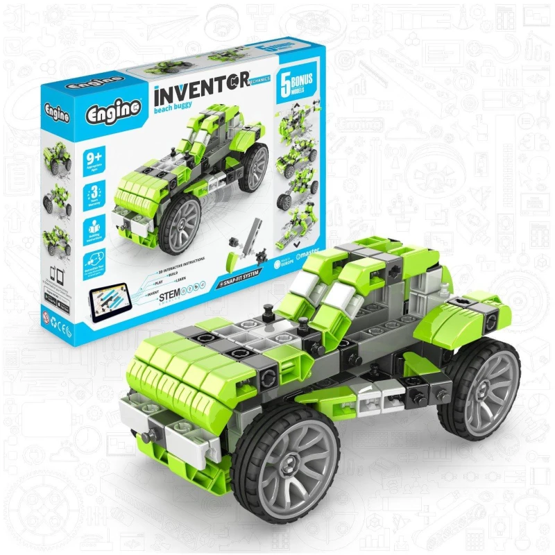 Image of Engino Inventor Mechanics Beach Buggy w 5 Models Bright Green unisex