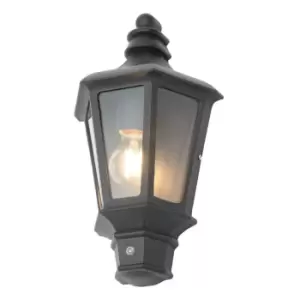 Image of Zinc PARESI Outdoor Half Lantern with Dusk til Dawn Sensor Black