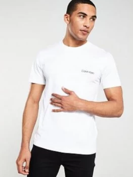 Image of Calvin Klein Cotton Chest Logo T-Shirt - White Size M Men