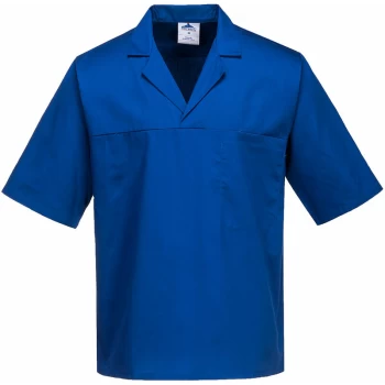 Image of Portwest - 2209 - Royal Blue Food Industry Short Sleeve Baker Shirt sz XSmall Regular