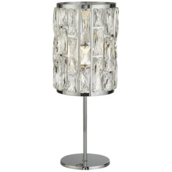 Image of Searchlight BIJOU - 1 Light Chrome Table Lamp with Crystal Glass