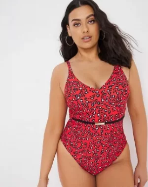 Image of Mala Belted Tummy Control Swimsuit