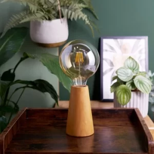 Image of Juno Natural Wooden Cone Table Lamp