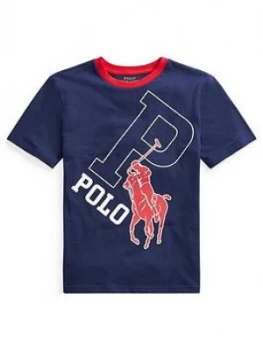 Image of Ralph Lauren Boys Short Sleeve Polo Graphic T-Shirt - Navy