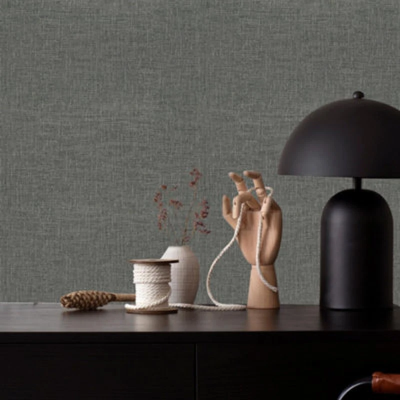 Image of Boutique Boutique Loom Texture Taupe Wallpaper in Charcoal Size: 10000mm_x_520mm Charcoal 10000mm_x_520mm Unisex 5011583703177