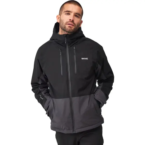 Image of Regatta Mens Highton Stretch III Waterproof Jacket M - Chest 39-40' (99-101.5cm) Black/Ash RMP344-82G-M