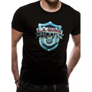 Image of La Guns - Shield Logo Mens Medium T-Shirt - Black