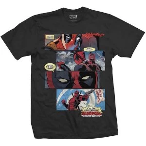 Image of Marvel Comics - Deadpool Strips Unisex Medium T-Shirt - Black
