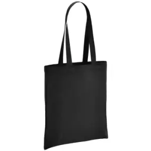 Image of Brand Lab Cotton Long Handle Shopper Bag (One Size) (Black)