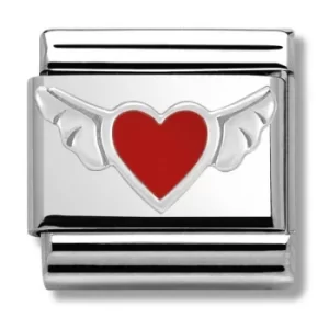 Image of Nomination CLASSIC Silvershine Symbols Heart With Wings Charm...