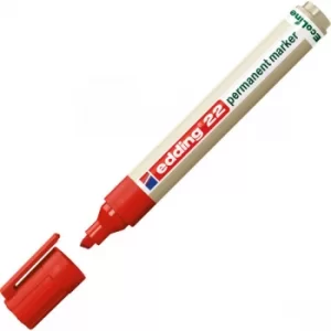 Image of Edding 4-22002 EcoLine Chisel Tip Permanent Marker 22 Red