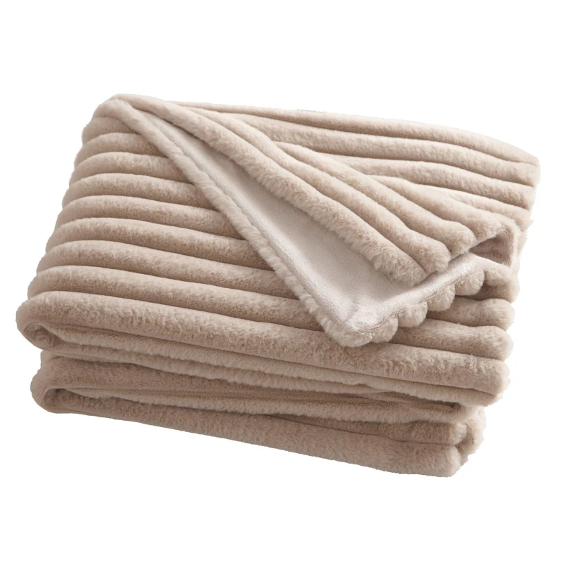 Image of Appletree Morritz Soft Reversible Bedspread Throw - Natural Natural unisex 130x180cm