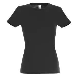 Image of SOLS Womens/Ladies Miss Short Sleeve T-Shirt (M) (Deep Black)