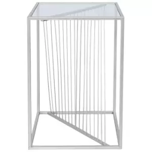 Image of Vanity Living - 58cm Silver Metal End Table