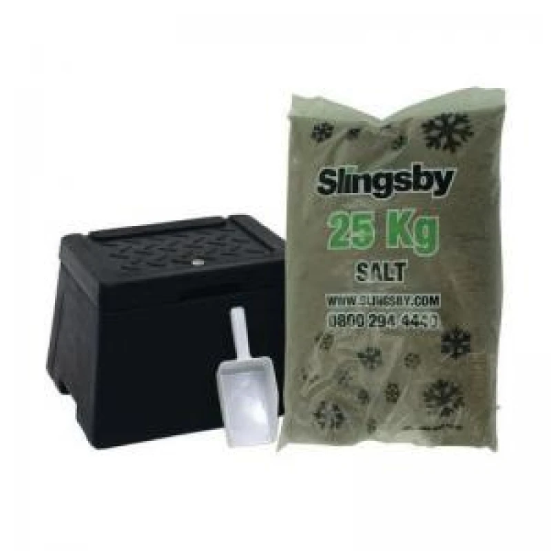 Image of ESE Direct 30L Lockable Grit Bin and 25kg Brown Salt 399633 Grit Bins