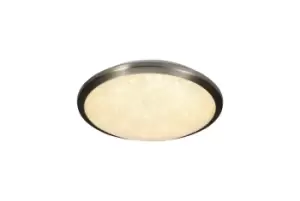Image of Flush Ceiling, 30cm 1 x 12W LED, 3000K, 750lm, IP44, Satin Nickel, Crystaline
