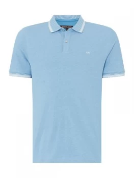 Image of Mens Michael Kors Polo Tipped Greenwich Stretch Sky Blue