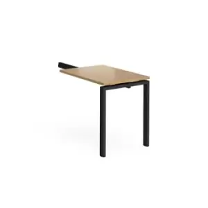 Image of Adapt add on unit single return desk 800mm x 600mm - Black frame and oak top