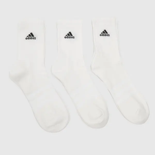 Image of adidas white & Black sportwear crew socks 3 pack White/Black UK 8.5-10