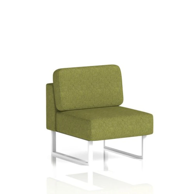 Image of Brixworth Modular Seating Central Unit with White in Rivet Fabric - Olive