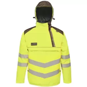 Image of Regatta Mens Tactical Hi Vis Waterproof Reflective Overhead Bomber Jacket (S) (Yellow/Grey) - Yellow/Grey