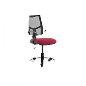 Image of Task Office Chair Eclipse II Lever Mesh Back With Wine Fabric Seat With loop Arms And Hi Rise Draughtsman Kit