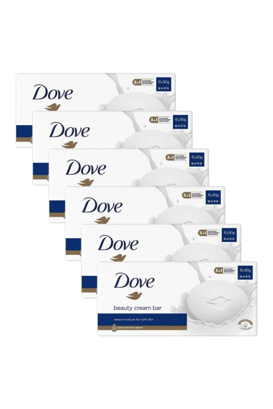 Image of Dove Beauty 'Cream Bar' Deep Moisture, 90g, 6pk White