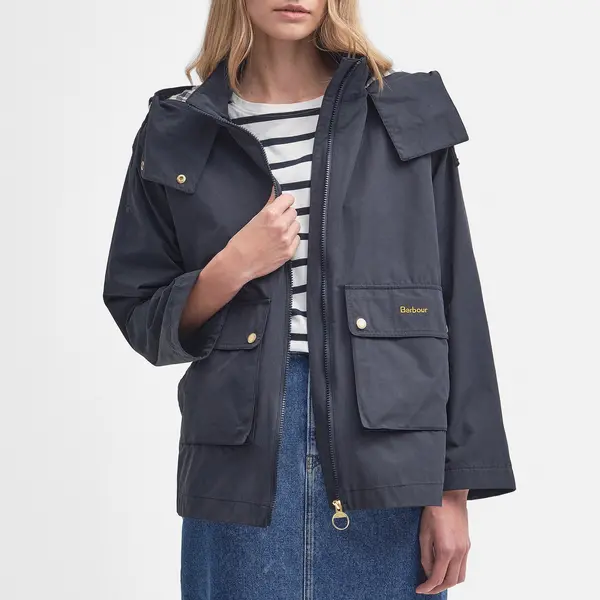 Image of Barbour Perez Showerproof Waxed Cotton-Blend Jacket - UK 14 Multi Coats and Jackets female LSP0171NY91 UK 14