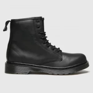 Image of Dr Martens Black 1460 Serena Mono Boots Junior
