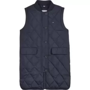 Image of Tommy Hilfiger Quilted Long Vest - Blue