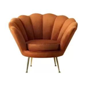 Image of Crossland Grove Brest Armchair Rusty Orange Velvet