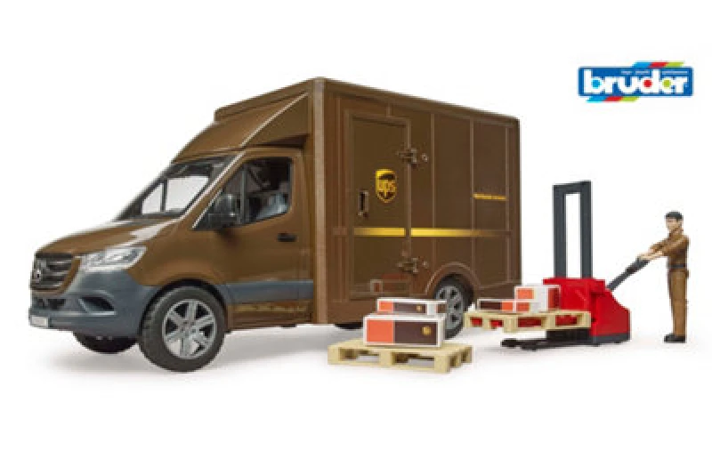 Image of Bruder Mb Sprinter Ups With Driver And Accessories Delivery Vehicle Playset