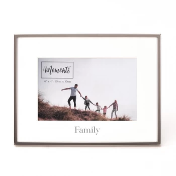Image of Moments Silver with Mount Photo Frame 6" x 4" - Family